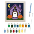 Boo House Ghost punch needle kit: finished canvas with threads, punch needle and threader