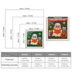 Size chart for square punch needle kits from 30 x 30 cm to 60 x 60 cm