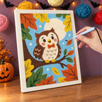 Punching the Bow Tie Owl design with the punch needle