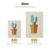 Size chart for the two mini canvas sizes: 6 x 8 in and 8 x 12 in
