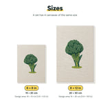 Size chart for the two mini canvas sizes: 6 x 8 in and 8 x 12 in