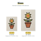 Size chart for the two mini canvas sizes: 6 x 8 in and 8 x 12 in