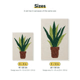 Size chart for the two mini canvas sizes: 6 x 8 in and 8 x 12 in