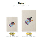 Size chart for the two mini canvas sizes: 6 x 8 in and 8 x 12 in