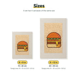 Size chart for the two mini canvas sizes: 6 x 8 in and 8 x 12 in