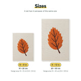 Size chart for the two mini canvas sizes: 6 x 8 in and 8 x 12 in