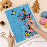 Punching the Butterfly Swirl design with the punch needle