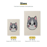 Size chart for the two mini canvas sizes: 6 x 8 in and 8 x 12 in