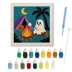 Campfire Ghost punch needle kit: finished canvas with threads, punch needle and threader
