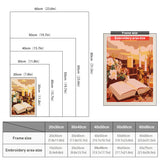 Size chart for punch needle kits from 20 x 30 cm to 60 x 80 cm
