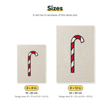 Size chart for the two mini canvas sizes: 6 x 8 in and 8 x 12 in