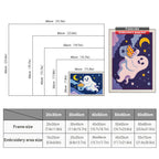 Size chart for punch needle kits from 20 x 30 cm to 60 x 80 cm
