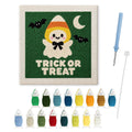Candy Corn Ghost punch needle kit: finished canvas with threads, punch needle and threader