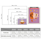 Size chart for punch needle kits from 20 x 30 cm to 60 x 80 cm