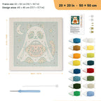 Cat in a Ghost Sheet punch needle kit, 20 × 20 in (50 × 50 cm): canvas size and kit contents