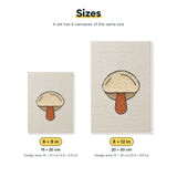 Size chart for the two mini canvas sizes: 6 x 8 in and 8 x 12 in