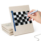Hand punching one of the Checkered Flag Racing mini canvases