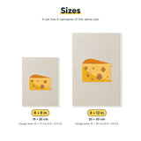 Size chart for the two mini canvas sizes: 6 x 8 in and 8 x 12 in
