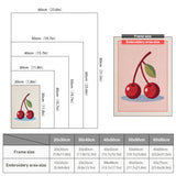Size chart for punch needle kits from 20 x 30 cm to 60 x 80 cm