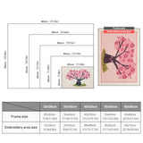 Size chart for punch needle kits from 20 x 30 cm to 60 x 80 cm