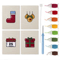 Christmas Morning mini punch needle kit set: four finished canvases with threads, punch needle and threader