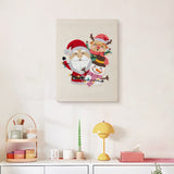 Finished Christmas Pals punch needle canvas on a wall