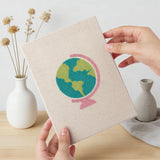 Hand holding a finished Classroom Globe mini canvas
