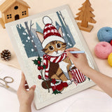 Punching the Cocoa Christmas Cat design with the punch needle