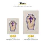 Size chart for the two mini canvas sizes: 6 x 8 in and 8 x 12 in