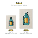 Size chart for the two mini canvas sizes: 6 x 8 in and 8 x 12 in