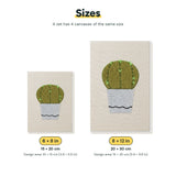 Size chart for the two mini canvas sizes: 6 x 8 in and 8 x 12 in