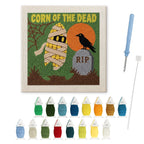 Corn of the Dead punch needle kit: finished canvas with threads, punch needle and threader