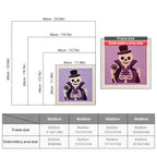 Size chart for square punch needle kits from 30 x 30 cm to 60 x 60 cm