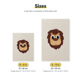 Size chart for the two mini canvas sizes: 6 x 8 in and 8 x 12 in