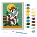 Cowboy Ghost punch needle kit: finished canvas with threads, punch needle and threader