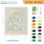 Cowboy Ghost punch needle kit, 20 × 24 in (50 × 60 cm): canvas size and kit contents