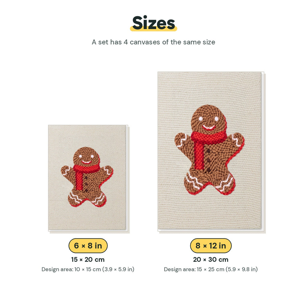 Size chart for the two mini canvas sizes: 6 x 8 in and 8 x 12 in