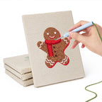 Hand punching one of the Cozy Christmas mini canvases