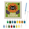 Creep Garden Spider punch needle kit: finished canvas with threads, punch needle and threader