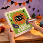 Punching the Creep Garden Spider design with the punch needle