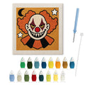 Creepy Clown punch needle kit: finished canvas with threads, punch needle and threader