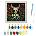 Crescent Moon Skeleton punch needle kit: finished canvas with threads, punch needle and threader