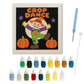 Crop Dance Scarecrow punch needle kit: finished canvas with threads, punch needle and threader