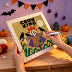 Punching the Crow King Scarecrow design with the punch needle