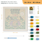 Crow King Scarecrow punch needle kit, 24 × 24 in (60 × 60 cm): canvas size and kit contents