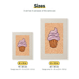 Size chart for the two mini canvas sizes: 6 x 8 in and 8 x 12 in