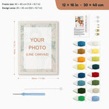 Custom punch needle kit, 12 × 16 in (30 × 40 cm): canvas size and kit contents