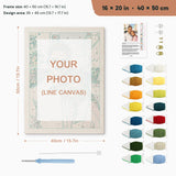 Custom punch needle kit, 16 × 20 in (40 × 50 cm): canvas size and kit contents