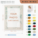 Custom punch needle kit, 20 × 24 in (50 × 60 cm): canvas size and kit contents