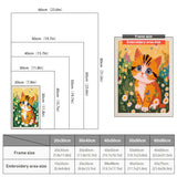 Size chart for punch needle kits from 20 x 30 cm to 60 x 80 cm